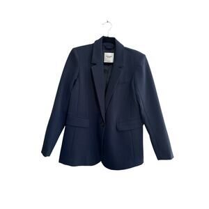 Abercrombie & Fitch Blazer Womens Small Navy One Button Blazer Suit Jacket #6469